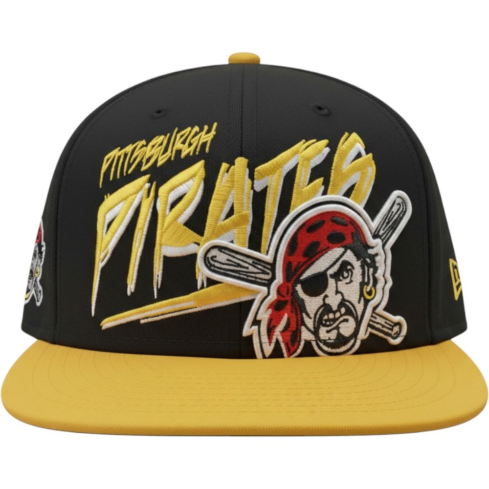 New Era Pittsburgh Pirates 9FIFTY Snapback Hat‎ Black Yellow MLB Baseball Cap